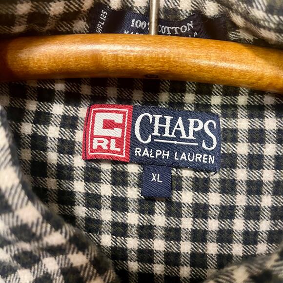 Chaps Ralph Lauren Men’s Plaid Flannel Size XL. Green White. Checked. - Picture 5 of 7